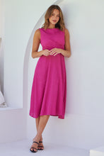 Load image into Gallery viewer, Kendra Sleeveless Pink Knot Front Evening Dress