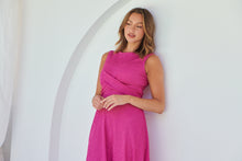 Load image into Gallery viewer, Kendra Sleeveless Pink Knot Front Evening Dress