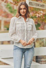 Load image into Gallery viewer, Elandra White Embroidery Long sleeve shirt