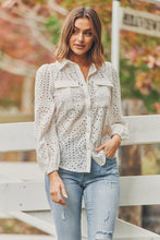 Load image into Gallery viewer, Elandra White Embroidery Long sleeve shirt