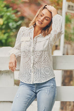 Load image into Gallery viewer, Elandra White Embroidery Long sleeve shirt
