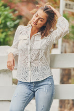 Load image into Gallery viewer, Elandra White Embroidery Long sleeve shirt