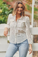Load image into Gallery viewer, Elandra White Embroidery Long sleeve shirt