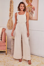 Load image into Gallery viewer, Amira Beige Linen Backless Jumpsuit