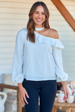 Load image into Gallery viewer, Dakota One Shoulder Frill White Top