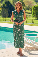 Load image into Gallery viewer, Trissa Green/Pink Floral Maxi Dress