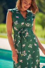 Load image into Gallery viewer, Trissa Green/Pink Floral Maxi Dress