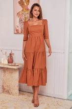 Load image into Gallery viewer, Priscilla Rust Tiered Maxi Dress
