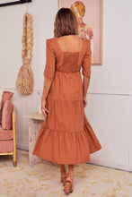 Load image into Gallery viewer, Priscilla Rust Tiered Maxi Dress