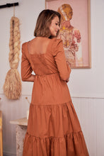 Load image into Gallery viewer, Priscilla Rust Tiered Maxi Dress