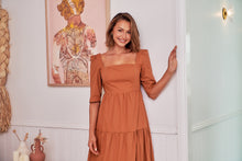 Load image into Gallery viewer, Priscilla Rust Tiered Maxi Dress