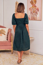 Load image into Gallery viewer, Cora Emerald Linen Tie Maxi Dress