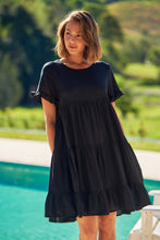 Load image into Gallery viewer, Aviana Black Smock Dress
