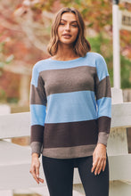 Load image into Gallery viewer, Brea Long Sleeve pullover Stripe Blue Knit