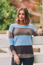 Load image into Gallery viewer, Brea Long Sleeve pullover Stripe Blue Knit