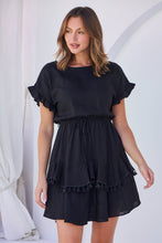 Load image into Gallery viewer, Brooklyn Frill Sleeve Black Linen Dress