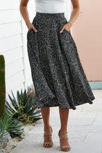 Load image into Gallery viewer, Aria Black Speckled Aline Skirt
