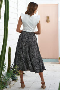 Aria Black Speckled Aline Skirt