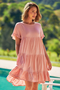 Aviana Pink Smock Dress