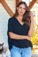 Load image into Gallery viewer, Clara Batwing Crossover Top Black