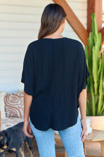 Load image into Gallery viewer, Clara Batwing Crossover Top Black