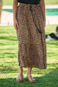 Leona Leopard Print Maxi Skirt