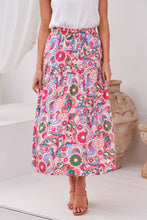 Load image into Gallery viewer, Gaia Pink Floral Boho Maxi Skirt