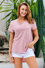 Load image into Gallery viewer, Ebony Pink Cap Sleeve Drop Back Cotton Tee