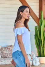Load image into Gallery viewer, Tegan Cold Shoulder White Top