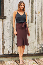 Load image into Gallery viewer, Harper Chocolate Tie Waist Fishtail Skirt