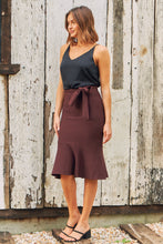 Load image into Gallery viewer, Harper Chocolate Tie Waist Fishtail Skirt