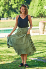 Load image into Gallery viewer, Felicity Khaki Maxi Skirt