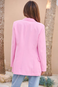 Mimosa Pink Button Front Blazer