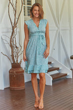 Load image into Gallery viewer, Maggie Mint Green Floral Midi Dress