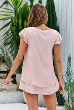Load image into Gallery viewer, Audrey V Neck Pink Frill Sleeve Top