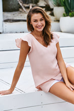 Load image into Gallery viewer, Audrey V Neck Pink Frill Sleeve Top