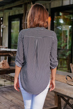 Load image into Gallery viewer, Lorna Black Stripe V Neck Shirt