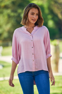 Airlie Pink Button Up Shirt