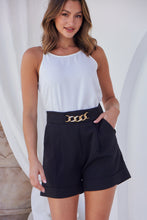 Load image into Gallery viewer, Elm Black High Waisted Chain Belt Shorts