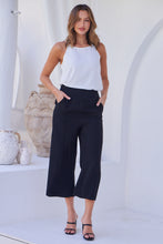 Load image into Gallery viewer, Clover Black Linen Culotte Pants
