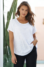 Load image into Gallery viewer, Micaela White Batwing Sleeve Cotton Tee