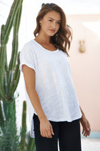 Load image into Gallery viewer, Micaela White Batwing Sleeve Cotton Tee