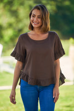 Load image into Gallery viewer, Aries Brown Linen Tee