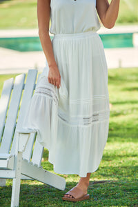 Dharma White Lace Maxi Skirt