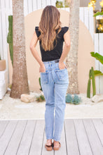 Load image into Gallery viewer, Virgo Washed Blue Denim Torn Knee Jeans