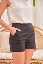Load image into Gallery viewer, Tailored High Waisted Black Shorts