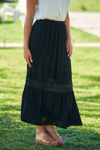 Dharma Black Lace Maxi Skirt