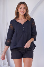 Load image into Gallery viewer, Porter Tassel Black Long Sleeve Top