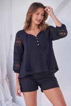 Load image into Gallery viewer, Porter Tassel Black Long Sleeve Top