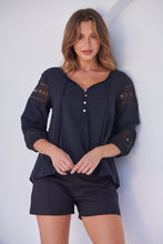 Load image into Gallery viewer, Porter Tassel Black Long Sleeve Top